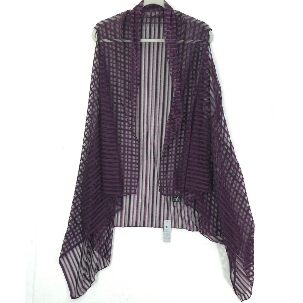 Elegance by Lavello Convertible Vest Sheer Mesh Plum Purple Women OS Whimsigoth